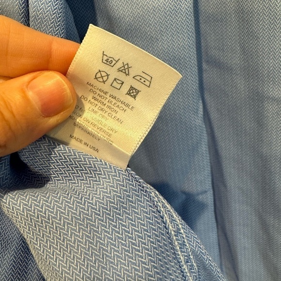 Burberry Men's Cotton Button Down with Plaid Cuffs and Neck Lining / 17 R - Picture 2 of 11